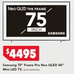 Harvey Norman Samsung 75" Frame Pro Neo QLED 4K* Mini LED TV offer