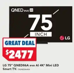 Harvey Norman LG 75" QNED86A evo Al 4K* Mini LED Smart TV offer