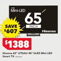 Harvey Norman Hisense 65" U7QAU 4K* ULED Mini LED Smart TV offer