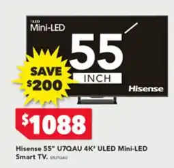 Harvey Norman Hisense 55" U7QAU 4K* ULED Mini-LED Smart TV offer
