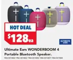 Harvey Norman Ultimate Ears WONDERBOOM 4 Portable Bluetooth Speaker offer