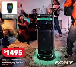 Harvey Norman Sony ULT TOWER 10 Wireless Party Speaker offer
