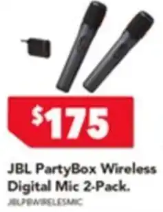 Harvey Norman JBL PartyBox Wireless Digital Mic 2-Pack offer