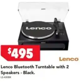 Harvey Norman Lenco Bluetooth Turntable with 2 Speakers - Blac.k offer