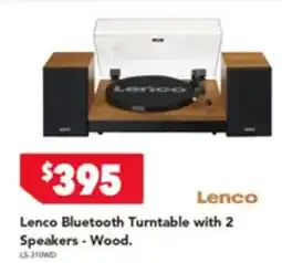 Harvey Norman Lenco Bluetooth Turntable with 2 Speakers - Wood offer