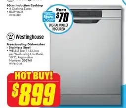 The Good Guys Westinghouse Freestanding Dishwasher - Stainless Steel offer