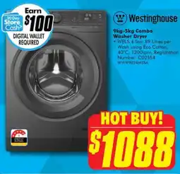 The Good Guys WWestinghouse 9kg-5kg Combo Washer Dryer offer