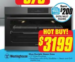 The Good Guys Westinghouse 90cm Pyrolytic Steam Oven offer
