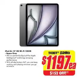 The Good Guys iPad Air 13" M3 Wi-Fi 128GB - Space Grey offer