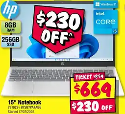 JB Hi-Fi hp 15" Notebook offer