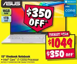 JB Hi-Fi ASUS 15" Vivobook Notebook offer