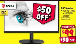 JB Hi-Fi msi 24" Monitor offer