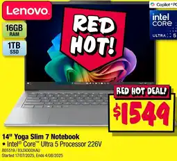 JB Hi-Fi Lenovo 14" Yoga Slim 7 Notebook offer