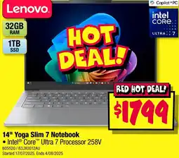 JB Hi-Fi Lenovo 14" Yoga Slim 7 offer