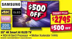 JB Hi-Fi SAMSUNG 55" 4K Smart AI OLED TV offer