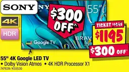JB Hi-Fi SONY 55" 4K Google LED TV offer