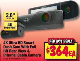 JB Hi-Fi Uniden 4K Ultra HD Smart Dash Cam With Full HD Rear View & Internal Cabin Camera offer