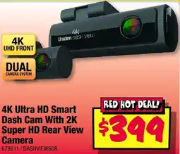 JB Hi-Fi Uniden 4K Ultra HD Smart Dash Cam With 2K Super HD Rear View Camera offer