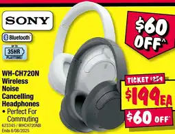 JB Hi-Fi SONY Wireless Noise Cancelling Headphones offer