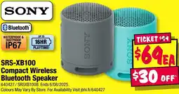 JB Hi-Fi SONY Compact Wireless Bluetooth Speaker offer