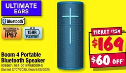 JB Hi-Fi Boom 4 Portable Bluetooth Speaker offer