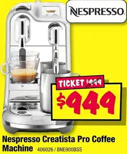 JB Hi-Fi Nespresso Creatista Pro Coffee Machine offer