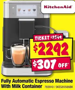 JB Hi-Fi Fully Automatic Espresso Machine With Milk Container offer