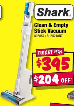 JB Hi-Fi Shark Clean & Empty Stick Vacuum offer