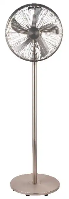 Harris Scarfe Linda 40cm vintage metal pedestal fan stainless steel offer
