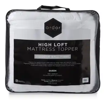 Harris Scarfe Ardor 1500gsm ball fibre mattress topper qb offer