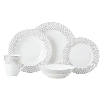Harris Scarfe Maxwell & williams jewel rim 20pc dinnerset black offer