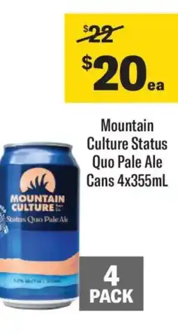 Mountain Culture Status Quo Pale Ale Cans