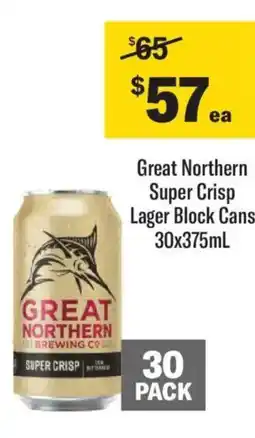 Liquorland Great Northern Super Crisp Lager Block Cans offer