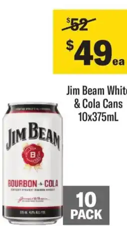 Liquorland Jim Beam White & Cola Cans offer