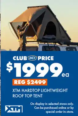 BCF Xtm hardtop lightweight roof top tent offer