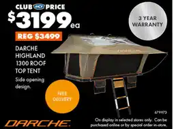 BCF Darche highland 1300 roof top tent offer