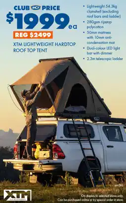BCF Xtm lightweight hardtop roof top tent offer
