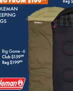 BCF Coleman sleeping bags offer