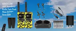 BCF Adv25 2w uhf handheld radio twin pack offer