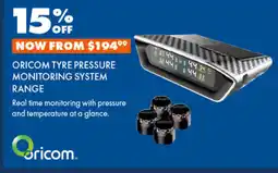 BCF Oricom tyre pressure monitoring system offer