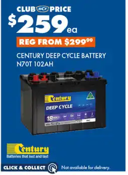 BCF Century deep cycle battery n70t 102ah offer