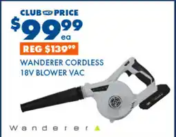 Wanderer cordless 18v blower vac