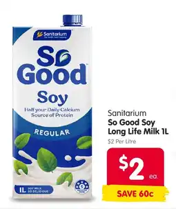 Sanitarium So Good Soy Long Life Milk