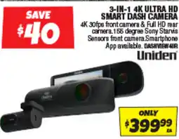 Autobarn 3-in-1 4k ultra hd smart dash camera offer