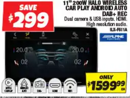 Autobarn 11" 200w halo wireless car play android auto dab+ rec offer