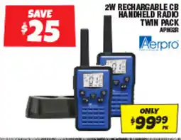 Autobarn 2w rechargable cb handheld radio twin pack offer