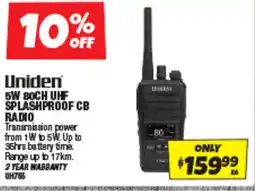 Autobarn Uniden 5w 80ch uhf splashproof cb radio offer