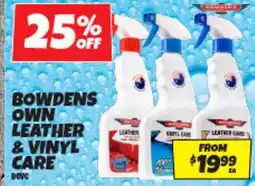 Autobarn Bowdens own leather & vinyl care offer
