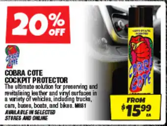 Autobarn Cobra cote cockpit protector offer