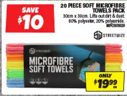 Autobarn 20 piece soft microfibre towels pack offer